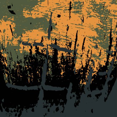 güzel renkli grafiti bir siyah arka plan illüstrasyon hatları.