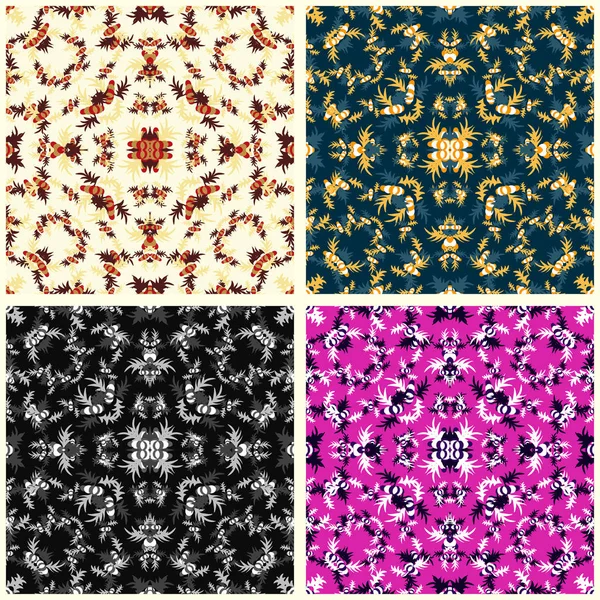 illüstrasyon renkli soyut çiçek yaprakları topluluğu