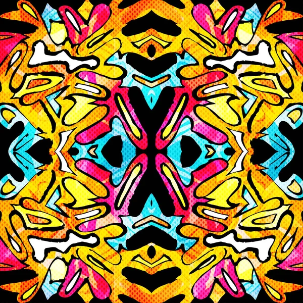 Psychedelic Colored Graffiti Pattern Illustration — Stock Photo, Image