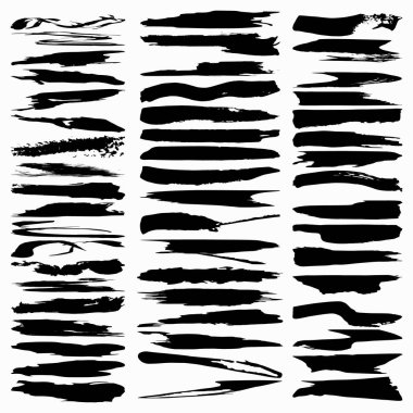 Siyah mürekkep fırça darbeleri