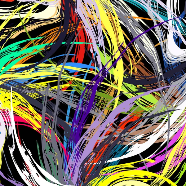 Beautiful colored lines Graffiti on a black background illustration — Stock Photo, Image