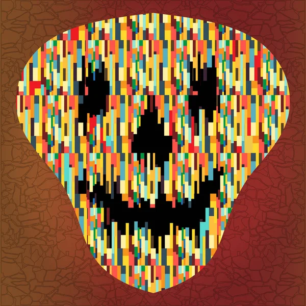 Crâne abstrait coloré de formes géométriques illustration Halloween — Photo