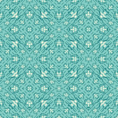 Yeşil dalgalar ve çizgiler Dikişsiz desen illüstrasyon