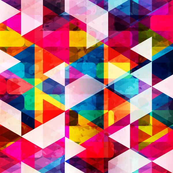 迷幻彩色多边形几何抽象图案 grunge 纹理 — 图库照片