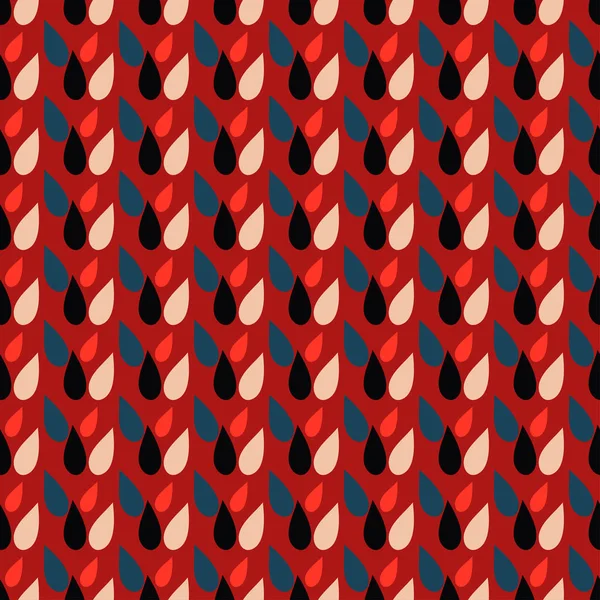 Mooie gekleurde druppels op rode achtergrond naadloze patroon illustratie — Stockfoto