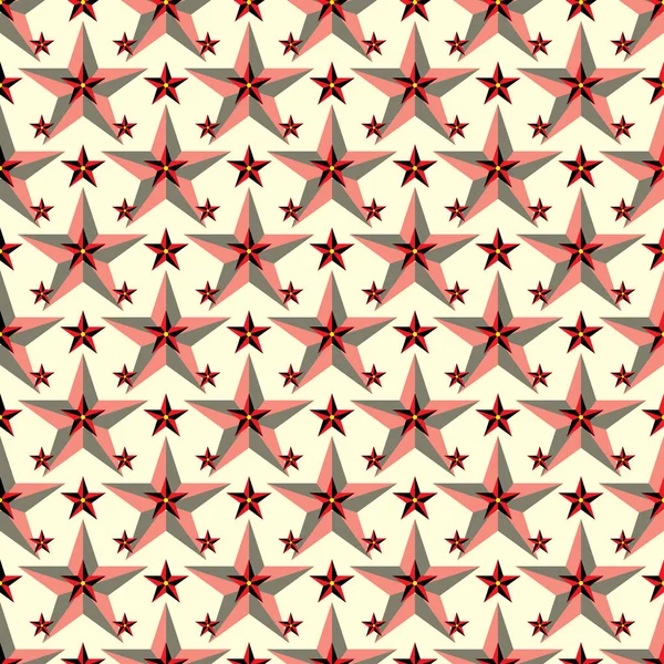 beautiful red stars on a light background seamless pattern illustration