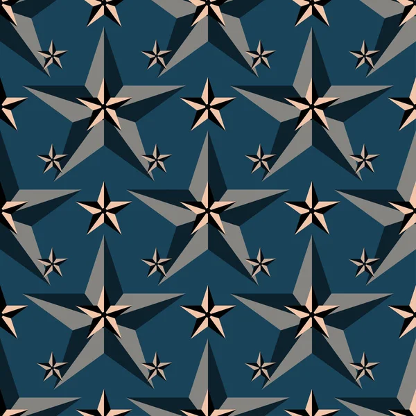 Black stars on a blue background seamless pattern illustration — Stock Photo, Image