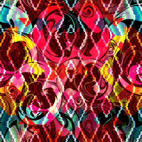 Bright abstract geometric seamless pattern in graffiti style. Quality illustration for your design