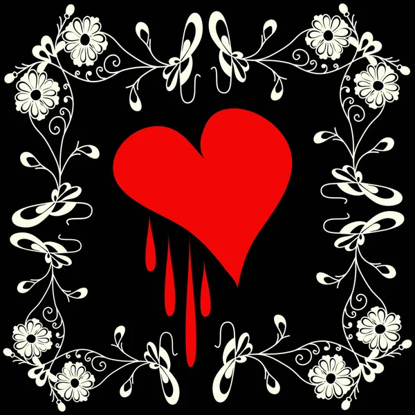 Czerwone serca na czarnym tle do projektowania — Zdjęcie stockowe
