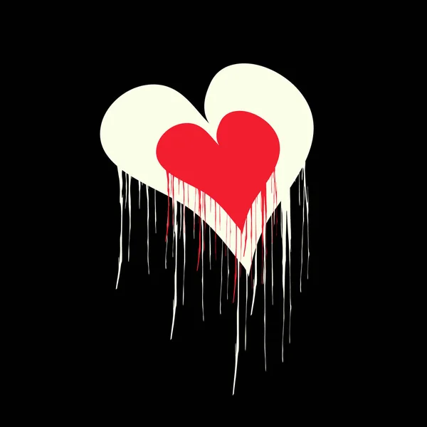 Червоне серце на чорному фоні для вашого дизайну — стокове фото
