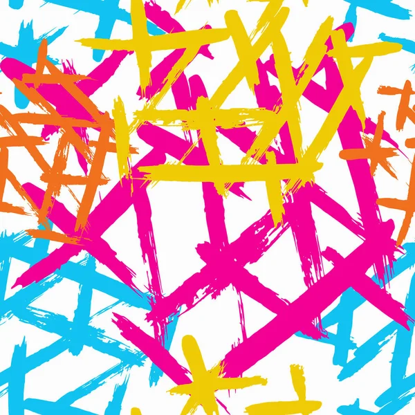 Abstract naadloze geometrische patroon met stad elementen versleten sprays driehoeken Neon verf gekleurde hoge kwaliteit illustratie in graffiti stijl voor uw ontwerp — Stockfoto