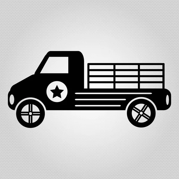 Svart lastbil bil på en ljus bakgrund symbol — Stockfoto