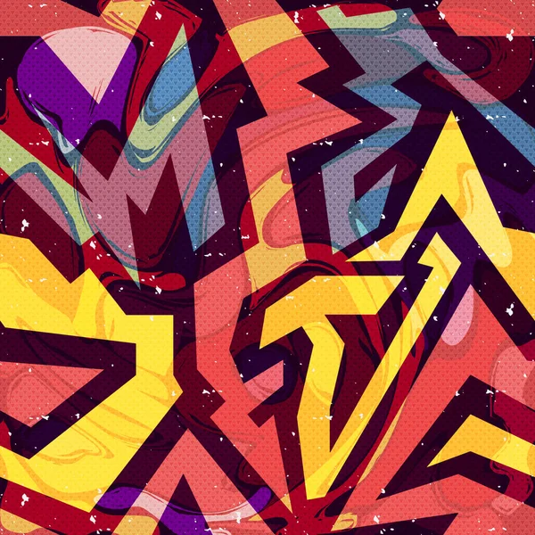 Graffiti ilustración de calidad de patrón de color para su diseño — Vector de stock