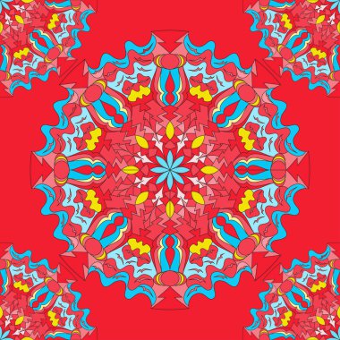 Güzel seamless modeli mandala çizim ile süsleme