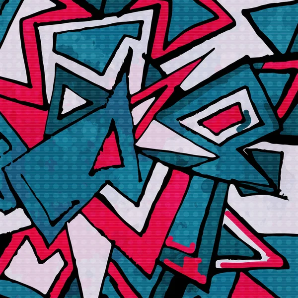 Abstrakta geometriska objekt graffiti grunge effekt — Stockfoto