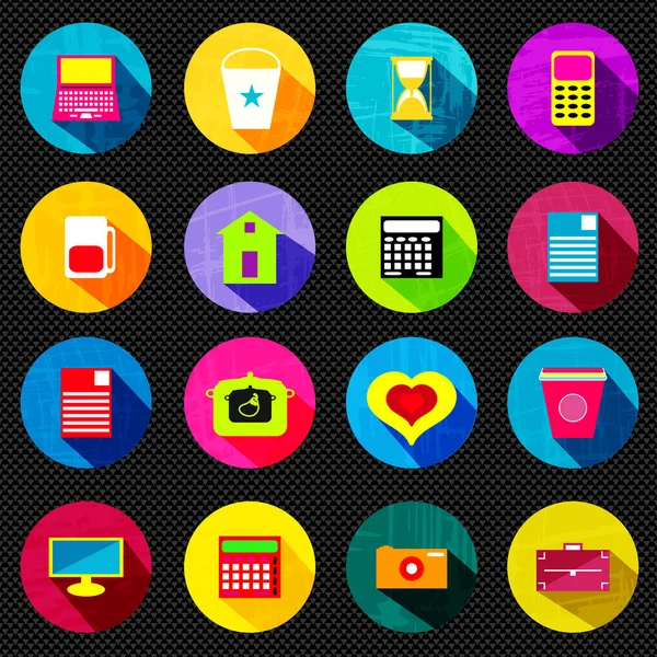 Abstract psychedelic colored icons with shadow beautiful collection — Stock Photo, Image