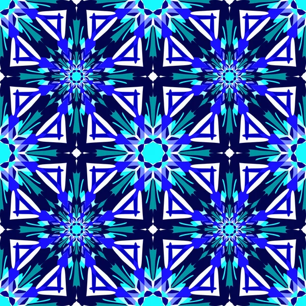 青のシームレスな美しい抽象的なビンテージ部族背景のパターン — ストック写真