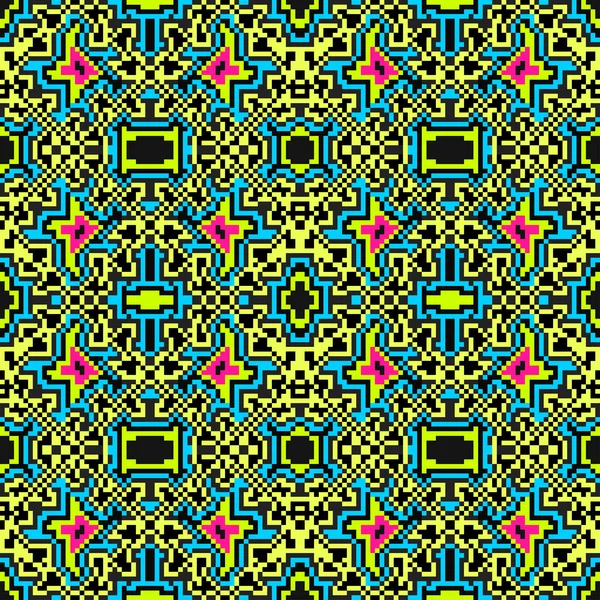 Helles geometrisches nahtloses Muster farbiger Pixel — Stockfoto