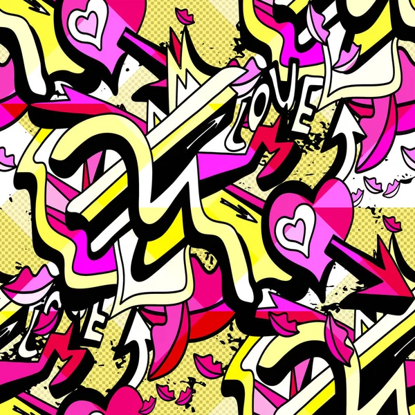 Fond géométrique doux graffiti motif sans couture — Photo