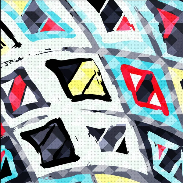 Графіті абстрактний геометричний візерунок на сірому фоні — стокове фото
