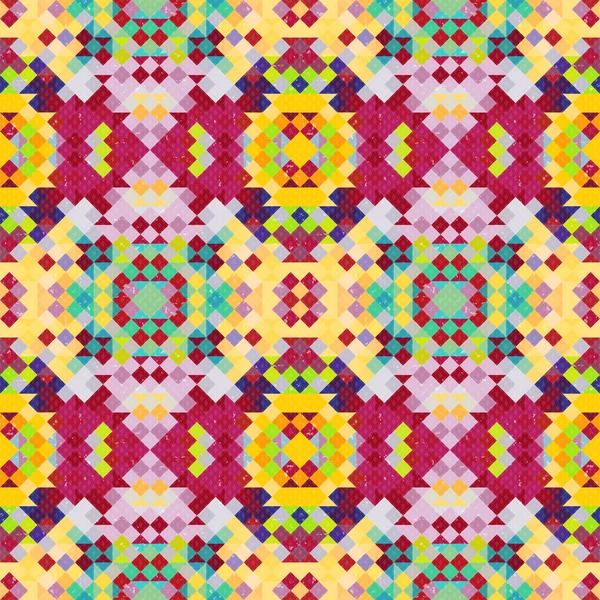 Geometric seamless pattern of colored small pixels — Stock Photo, Image