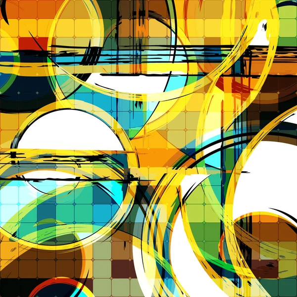 Fondo geométrico abstracto de color en el estilo de graffiti. Ilustración cualitativa para su diseño . — Vector de stock