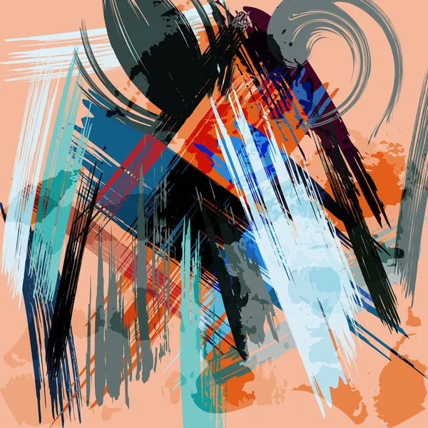 Fondo geométrico abstracto de color en el estilo de graffiti. Ilustración cualitativa para su diseño — Vector de stock