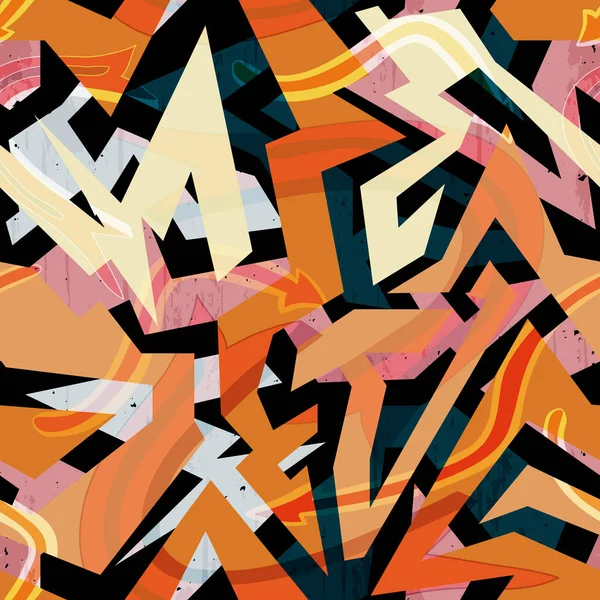 Patrón geométrico abstracto brillante en ilustración de calidad de estilo de graffiti para su diseño — Vector de stock