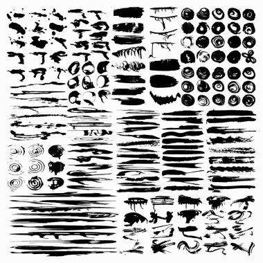 yalıtılmış mürekkep noktaları ve çizgileri simgesi. Web tasarımınız için düz soyut semboller derlemesi.