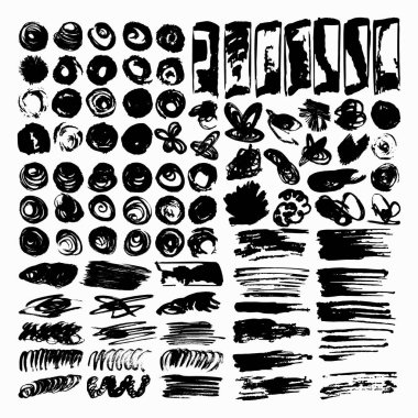 yalıtılmış mürekkep noktaları ve çizgileri simgesi. Web tasarımınız için düz soyut semboller derlemesi.