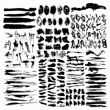 yalıtılmış mürekkep noktaları ve çizgileri simgesi. Web tasarımınız için düz soyut semboller derlemesi.