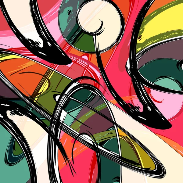 Patrón de color abstracto en graffiti estilo calidad vector ilustración para su diseño — Archivo Imágenes Vectoriales