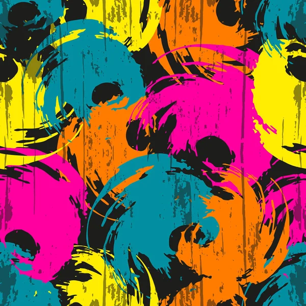 Lumineux motif géométrique abstrait sans couture dans le style graffiti. Illustration vectorielle de qualité pour votre design — Image vectorielle