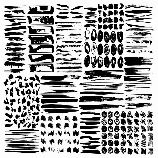 Ícone de manchas de tinta isoladas e linhas. Compilação de símbolos abstratos planos para o seu web design . — Vetor de Stock