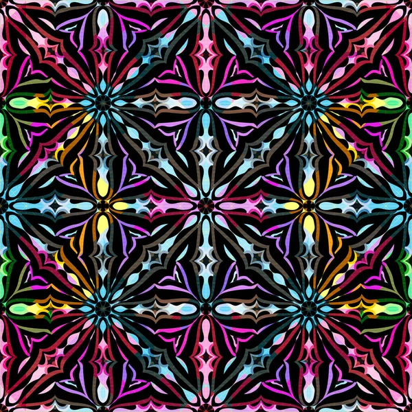 Brillante patrón geométrico abstracto sin costuras en estilo graffiti. Ilustración vectorial de calidad para su diseño — Vector de stock