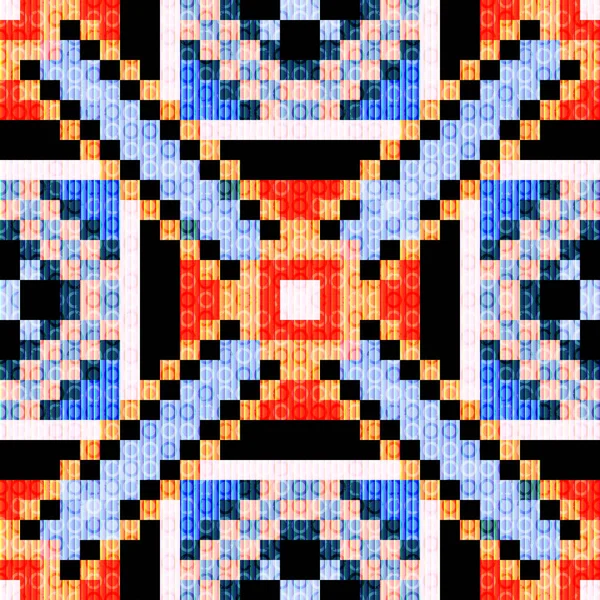Pixels pequenos polígonos e círculo abstrato fundo geométrico — Fotografia de Stock