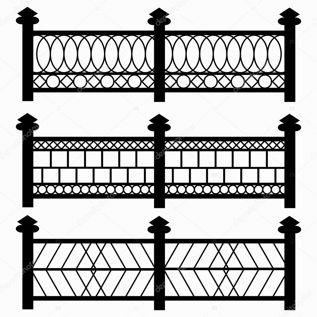 fences isolated symbols collection