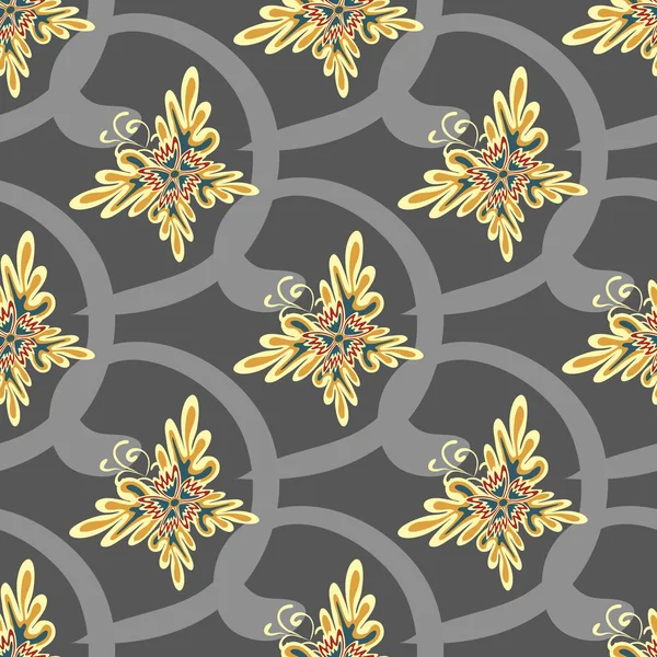 Fleurs abstraites colorées sur un fond blanc motif sans couture illustration vectorielle — Image vectorielle