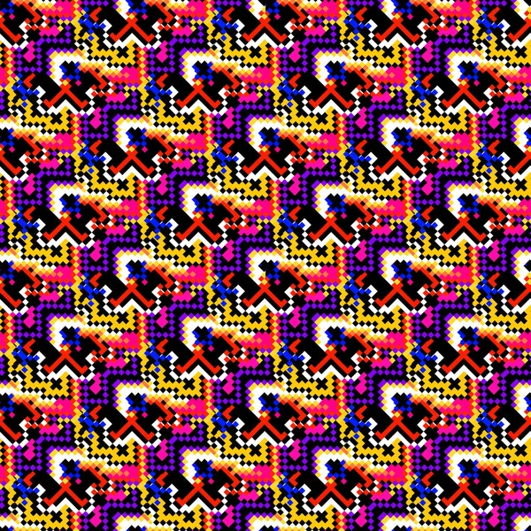 Färgade pixlar geometriska sömlös vackra mönster — Stockfoto