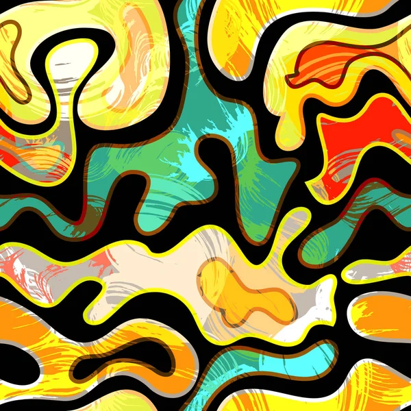 Grunge colored graffiti seamless pattern vector illustration — Stock Vector