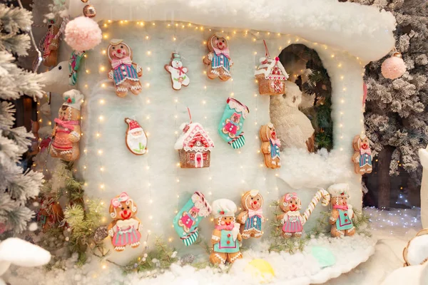 Рождественский Пряничный Домик Украшения Рождественские Игрушки — стоковое фото