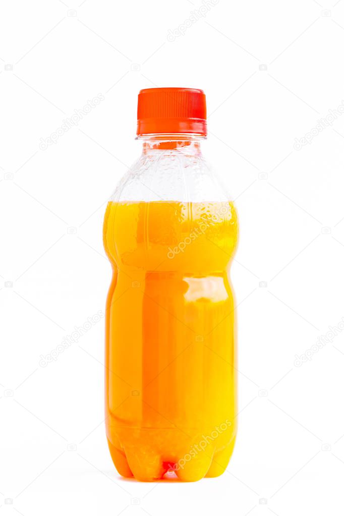 Orange juice in a bottle