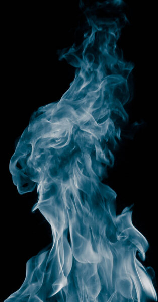 Unusual drawings of smoke on a black background