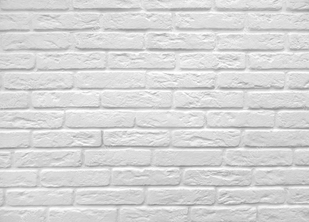 White color of modern style design decorative brick real stone wall surface with cement                                 