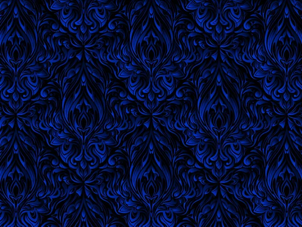 Niebieski Abstrakcja Szablon Kwiatowy Niebieski Tło Ciemne Tło — Zdjęcie stockowe