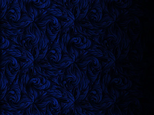 Modré Abstraktní Vzor Květinové Modré Pozadí Tmavé Pozadí — Stock fotografie