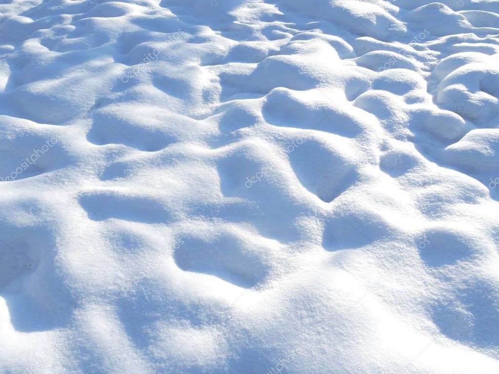 background of fresh snow texture in blue tone                               