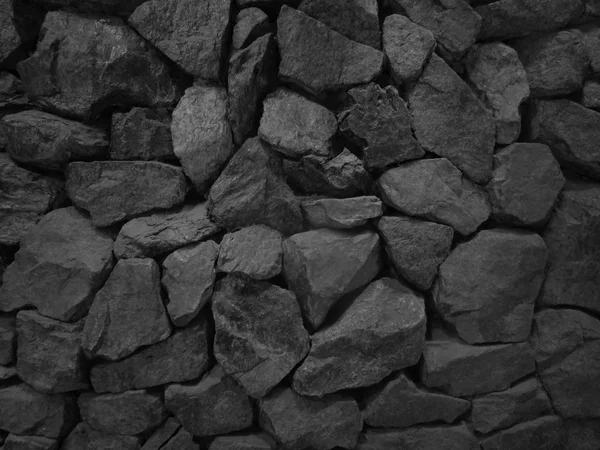 Fond noir de mur de pierre — Photo