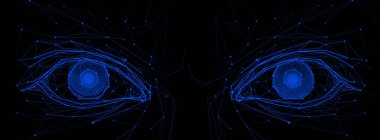 Siyah arka planda izole gözler