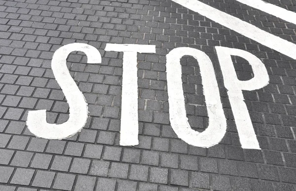 Marcó la marca de la carretera "STOP " — Foto de Stock